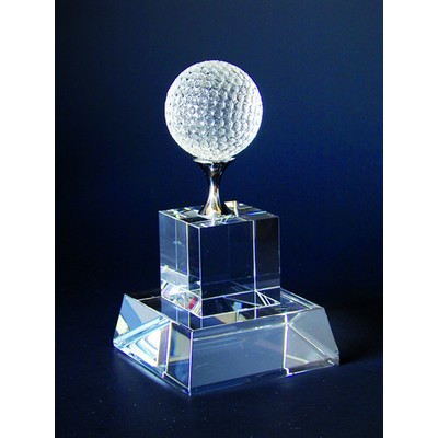 Golf Tower Optical Crystal Award/Trophy. 5.125"