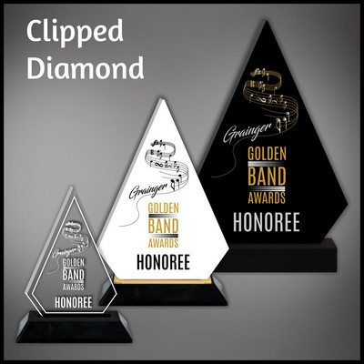 7" Clipped Diamond Black Budget Acrylic Award