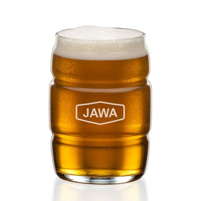 Barrel Beer Glass - Deep Etch