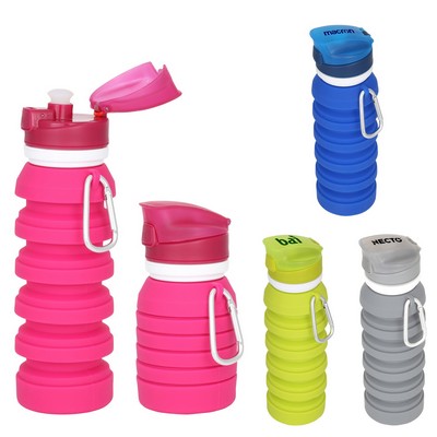 16 Oz. Tahoe Collapsible Silicone Water Bottle