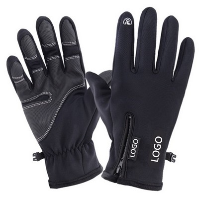 Screen Touchable Outdoor Cycling Gloves With Zipper