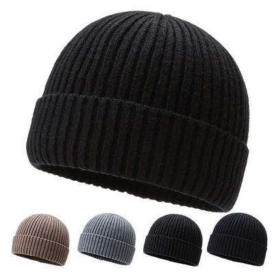 Knit Short Fisherman Beanie Winter Warm Hats