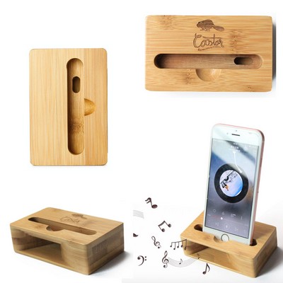 Wood Loudspeaker Phone Desk Stand Amplifier