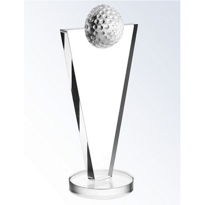 Crystal Success Golf Award, Medium (4-1/8"x8-1/2"H)