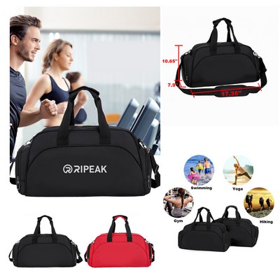 Wet and Dry Separated Nylon Tote Bag Swimming Bag Gym Bag for Beach/Fitness/Travel(Size M)