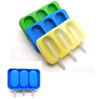 3 Cavities Silicone Ice Cream Mold