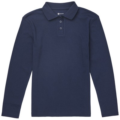 Classroom Uniforms - Junior Girls' Long Sleeve Fitted Interlock Polo