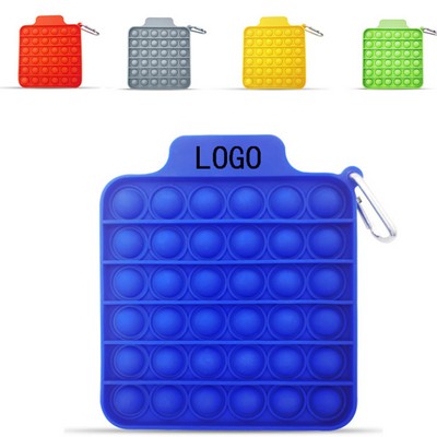 Square Silicone Push Bubble POP Fidget Toys with Hook