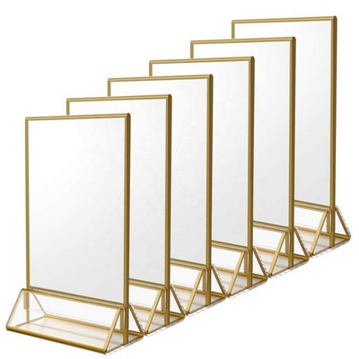 Gold Acrylic Picture Frames Clear Double Sided Menu