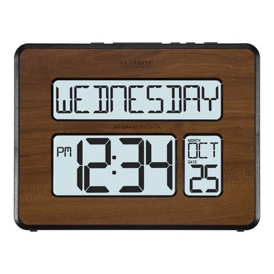 La Crosse® Technology Atomic Digital Wall Clock (Walnut)