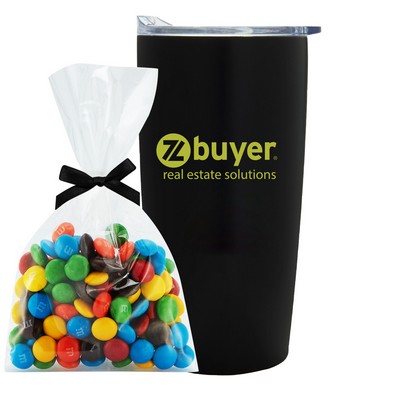 Promo Revolution - 20 Oz. Straight Tumbler w/Plastic Liner Gift Set w/M&M's in Mug Stuffer