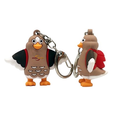 3D Cartoon Cute Bird Backpack PVC Keychain