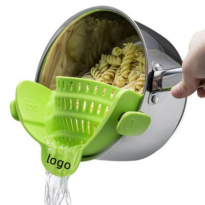 Kitchen Pot Strainer and Pasta Strainer - Adjustable Silicone Clip On Strainer for Pots