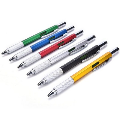 6 in 1 Multi Functional Metal Tool Pen