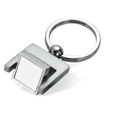 Spotlight Shaped Metal Rotating Center Keyring