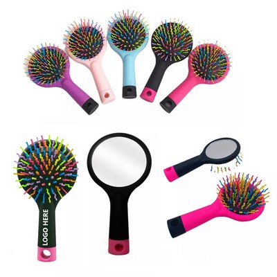 Stylish Rainbow Hair Comb with Mirror