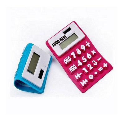 Silicone Folding Solar Powered Calculator