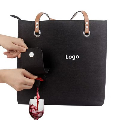 Wine Tote Bag with Hidden Dispenser And Wine Bladder Wine Gift Bag