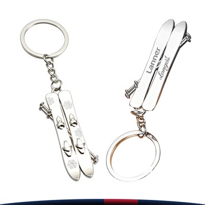 Snow Ski Key Chain