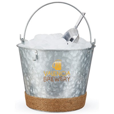 Twine Living® Jute Wrapped Galvanized Ice Bucket