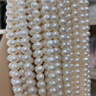 Real Pearl Necklace Women's Day Gift Round White Freshwater Pearl Mother's Day Gifts