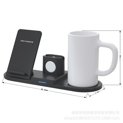 4-in-1 Wireless Charger Station With Coffee Mug Warmer