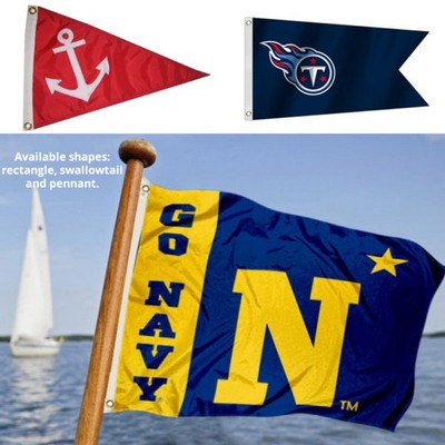 Polyester Boat Flag - Full Color 12" X 18"