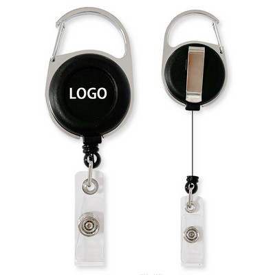 Retractable Badge Holder with Carabiner Reel Clip