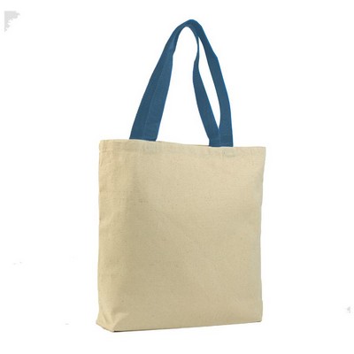 Cotton Canvas Tote with color handles