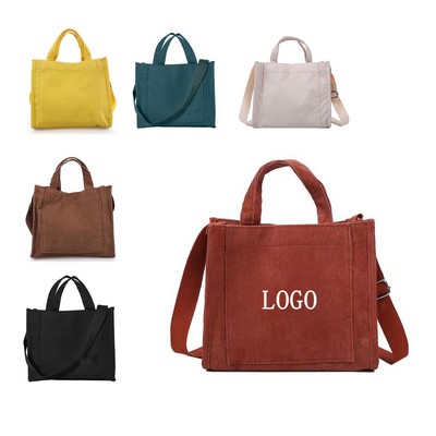 Small Women Corduroy Tote Handbag