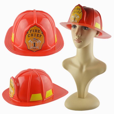 Children Plastic Hard Fire Chief Helmet Hat