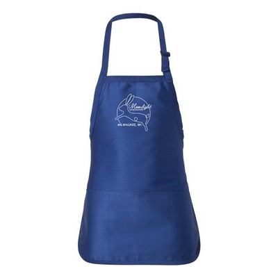 Medium Length Apron w/ Pocket - 1 Color Imprint