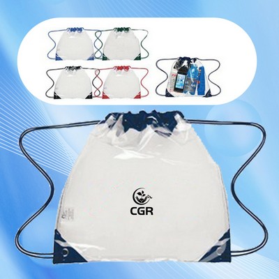 Clear Vinyl Drawstring Backpack Bag