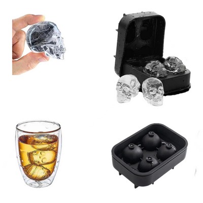 Silicone Whisky 3D Skull Ice Mold Tray