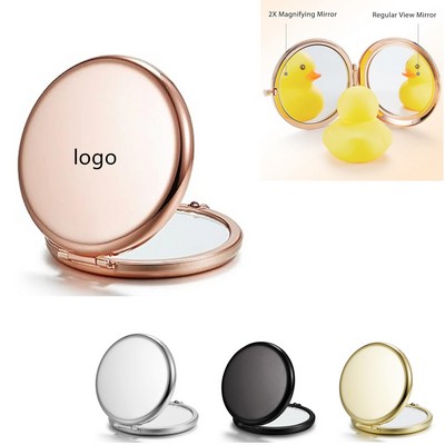 1X/2X Magnifying Metal Pocket Makeup Mirrors