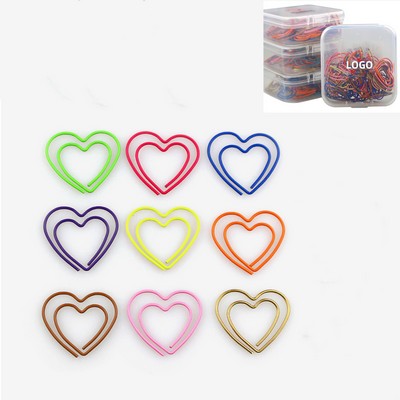 50pcs Heart Shape Paper Clips