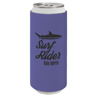 Purple Leatherette Slim Beverage Holder