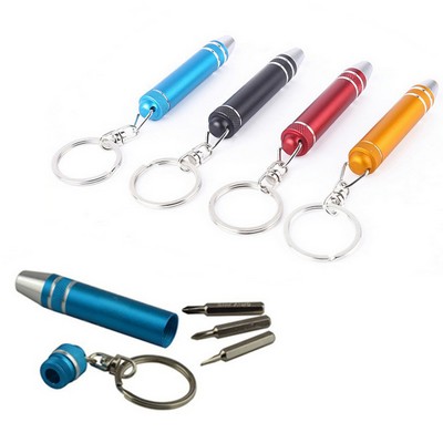 Handy Tool Trio: 3-in-1 Screwdriver Key Ring Holder