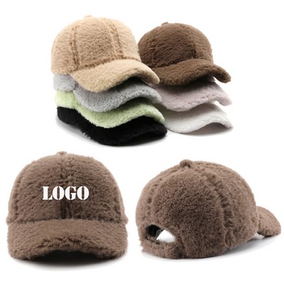 Winter Fluffy Baseball Cap Plush Hat