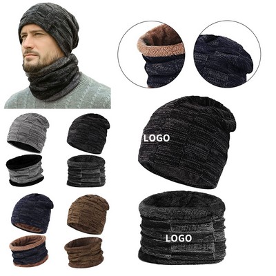 Cozy Knit Skull Cap and Neck Warmer Set