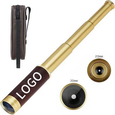 Waterproof Pocket Telescope Brass Spyglass Pirate Monocular