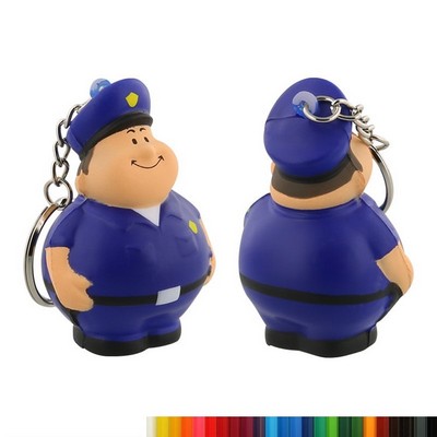 Foam Policeman Pete Stress Ball Key Ring