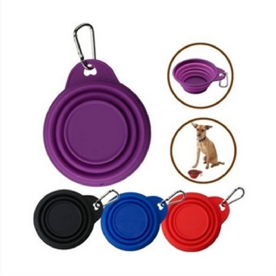 Silicone Pet Bowl With Carabiner Hook