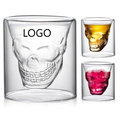 Double Glass Skull Mug