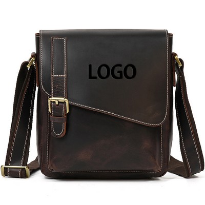 Crazy Horse Leather Flip Shoulder Bag