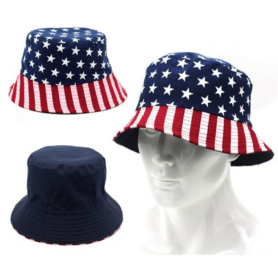 American Flag Bucket Hat Fisherman Cap