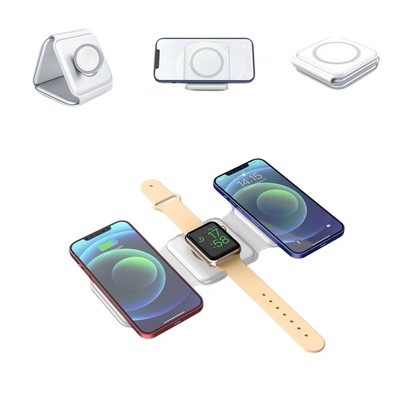 3 in 1 15 W Foldable Magnetic Wireless Charger