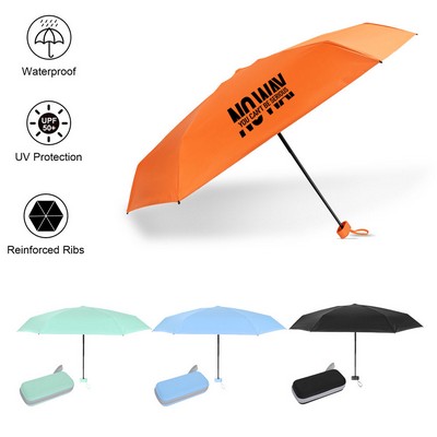 Mini Umbrella With Carrying Case - 39'' Arc 6 Panel