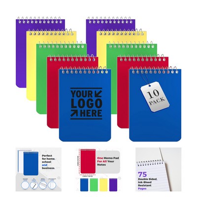 3 x 5 Inch 75-Page College Ruled Pocket Spiral Notepad