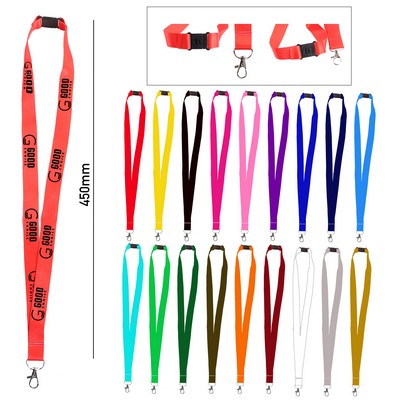 3/4'' Full Color Lanyard w/ Lobster Claw & Safety Breakaway